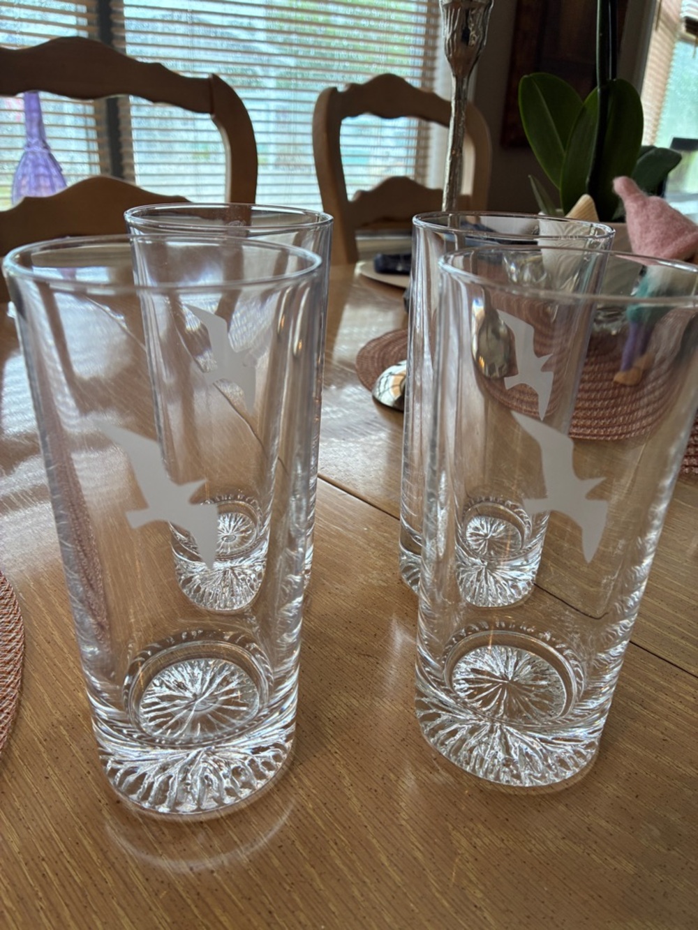 4 MCM Bird Vintage Highball Glasses - Set of 4